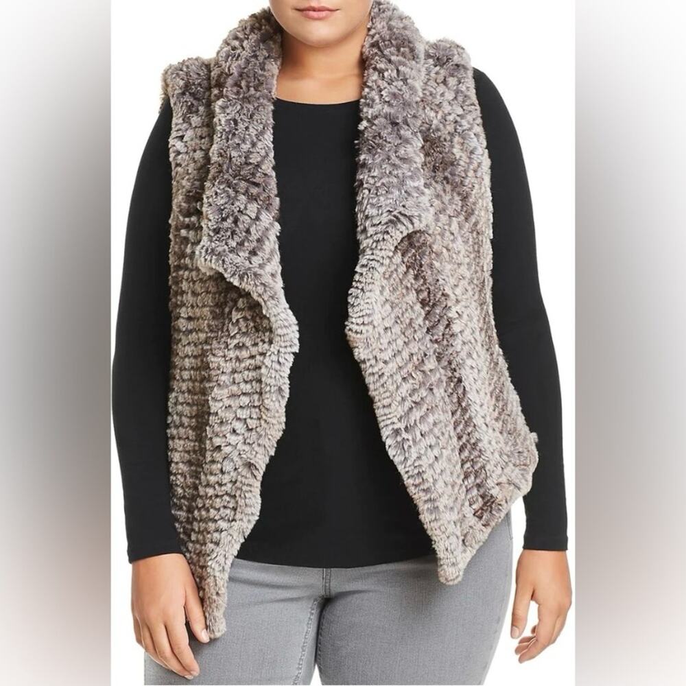 Bagatelle Plus Women’s Faux Fur Drapey Vest size XL
